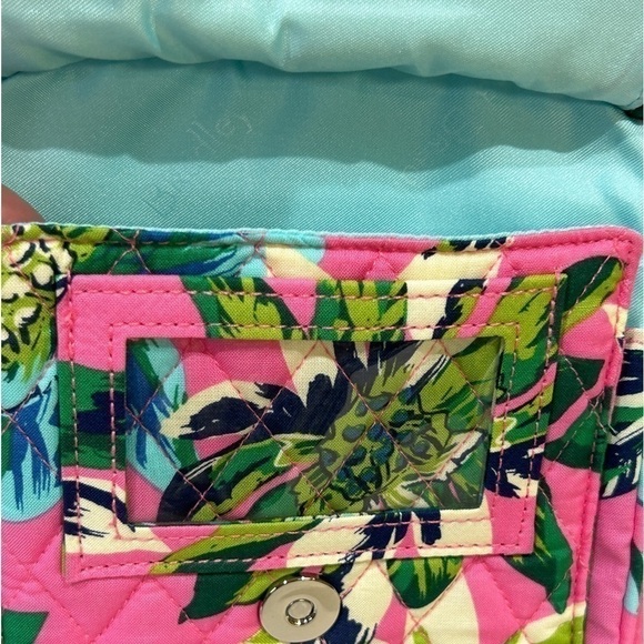 Vera Bradley Mini Hipster Crossbody Tropical Paradise Pink/Green Bag EUC - Picture 7 of 12
